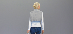 Sabine Liebchen: ohne Titel (B. mit grauem Pulli) | Acryl auf Leinwand | 90x190cm | 2013