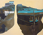 Michael Sichelschmidt: Zwei Schiffe – blau | Acryl/Leinwand | 100x120cm | 2013